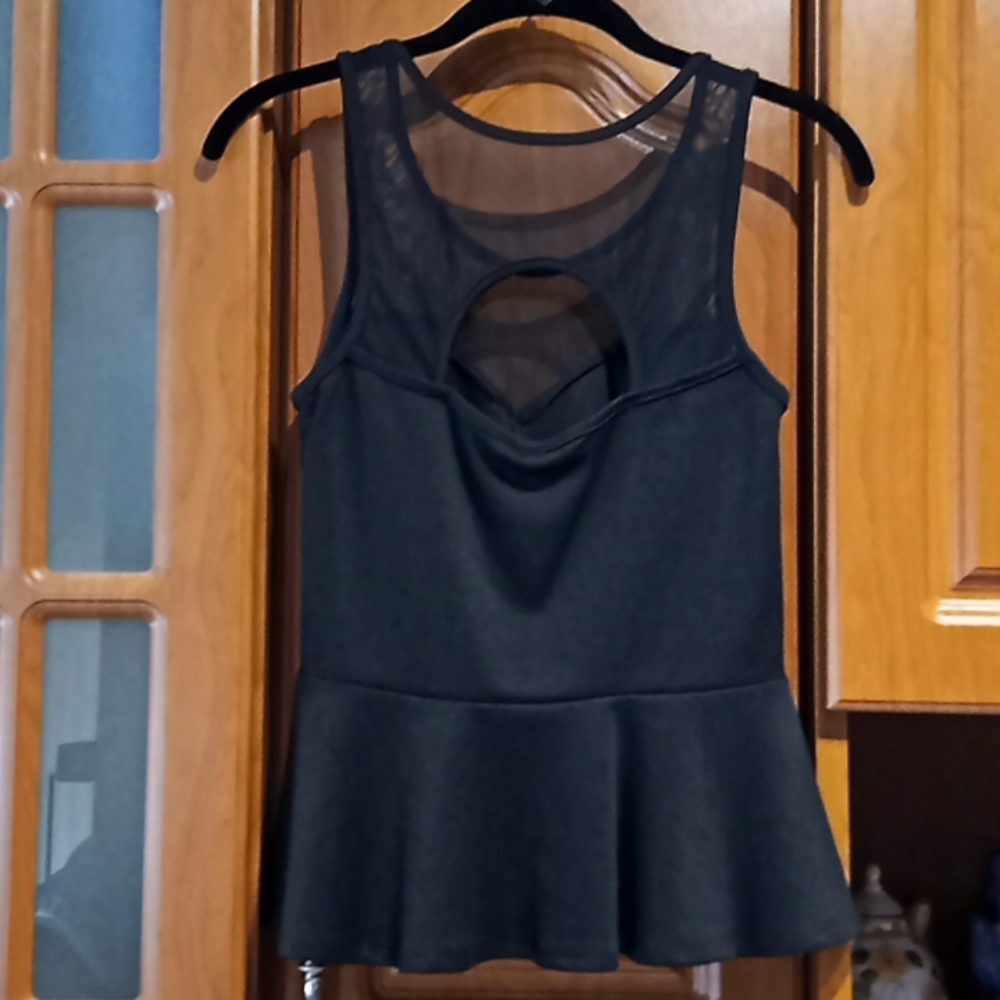 Black Blouse. Top Mesh . Really Cute. - Picture 2 of 11